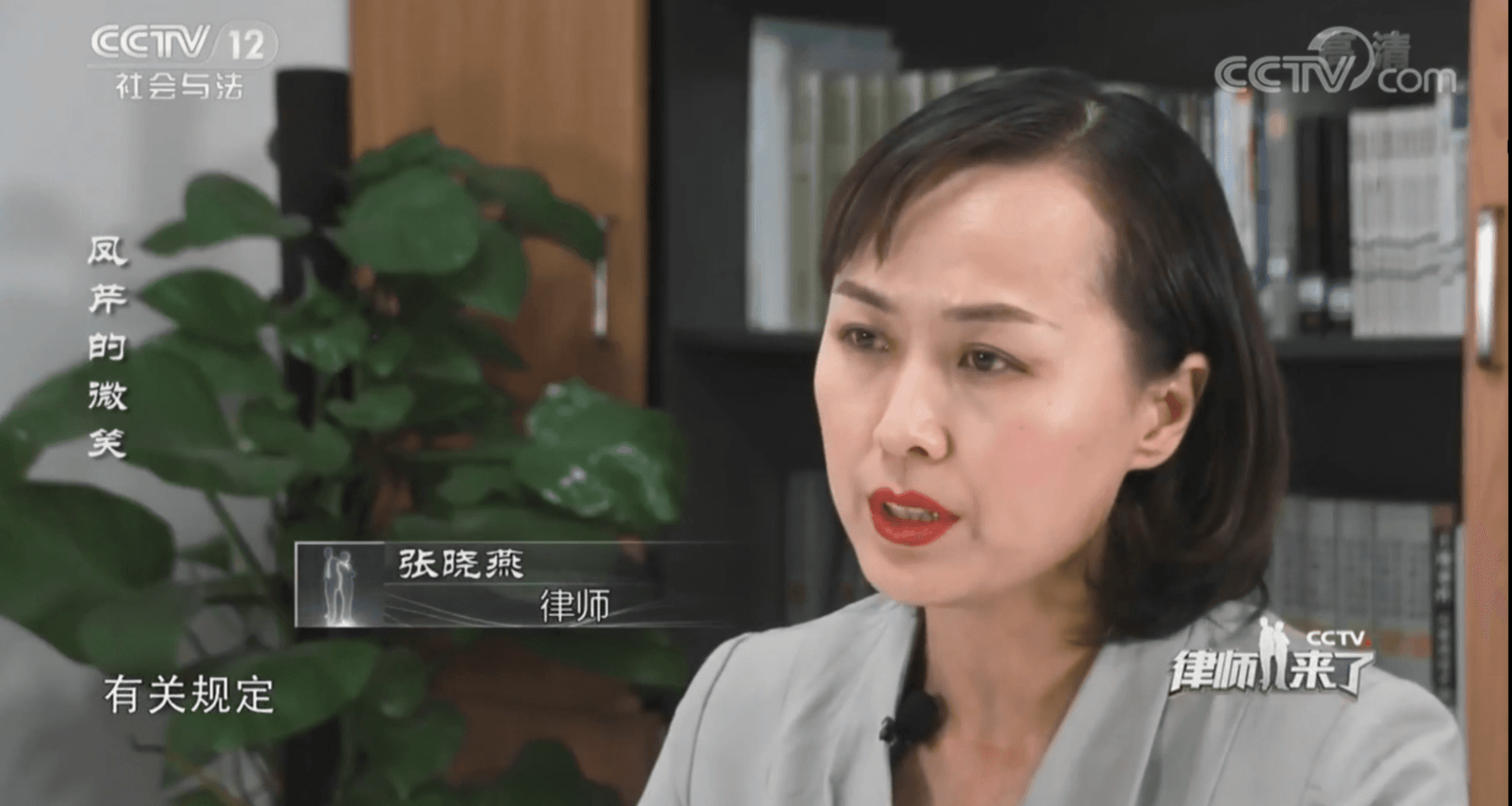 张晓燕律师受邀参加CCTV-12社会与法《律师来了》栏目录制-凤芹的微笑